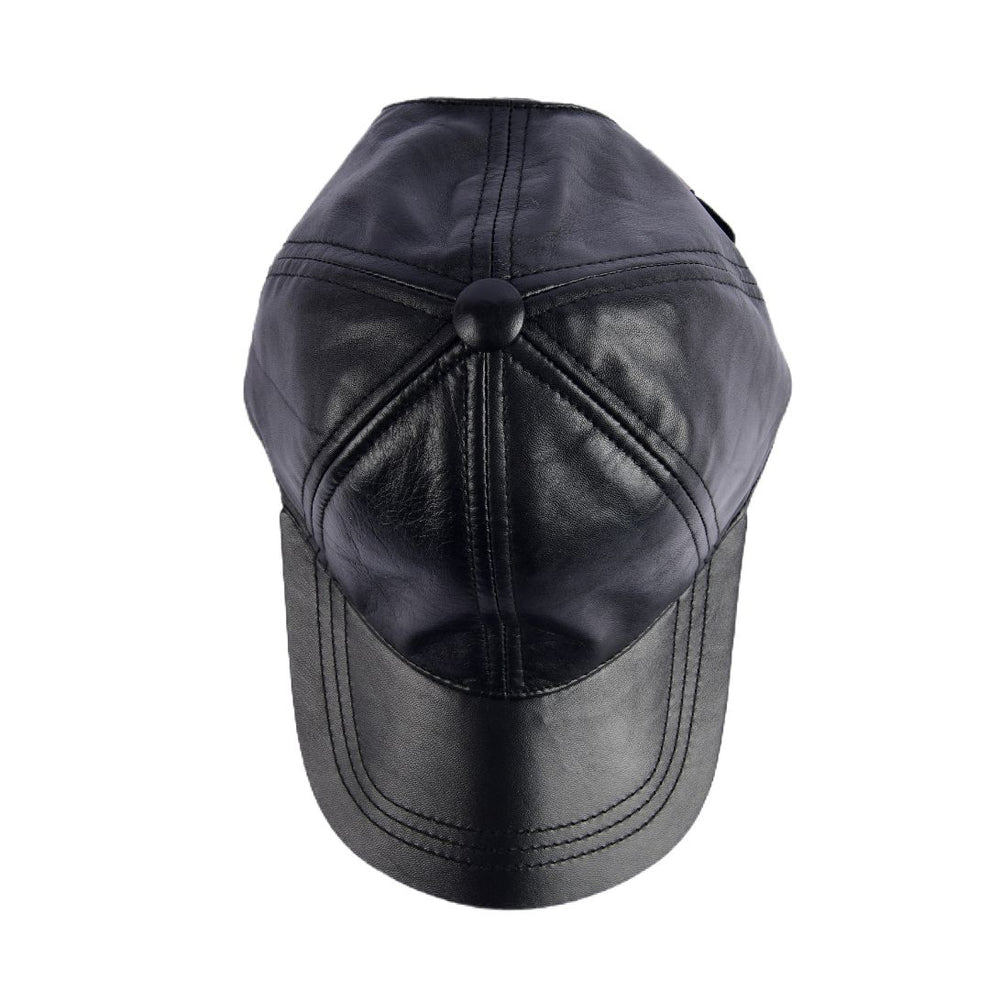 Black leather cap