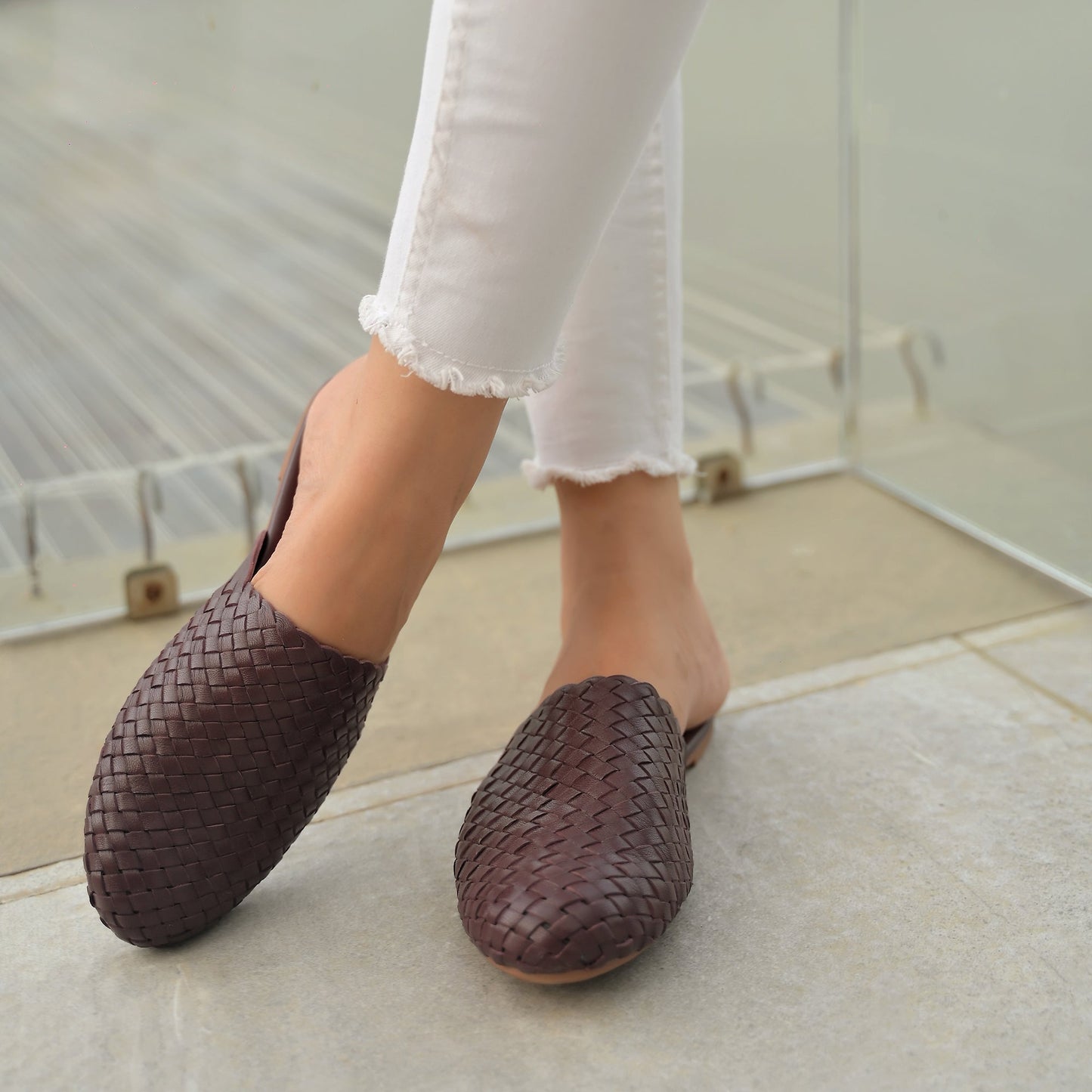 Tana-Women Handwoven Leather Mules