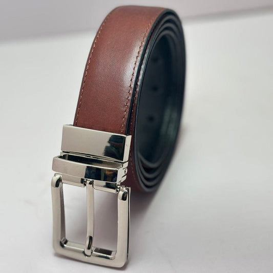 Brown & black reversible leather belt