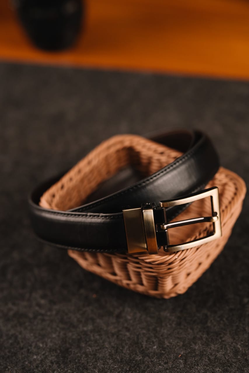 Brown & black reversible leather belt
