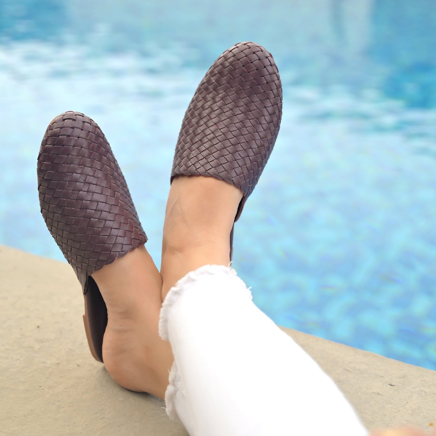 Tana-Women Handwoven Leather Mules
