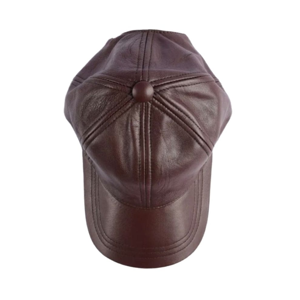 Brown leather cap