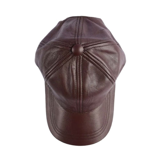 Brown leather cap