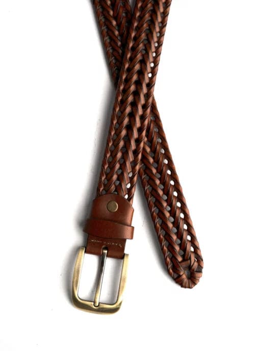 Brown premium braided belt