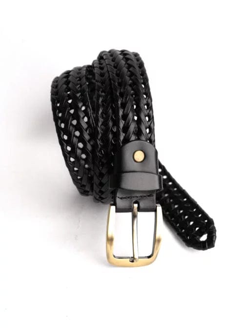 Black premium braided belt