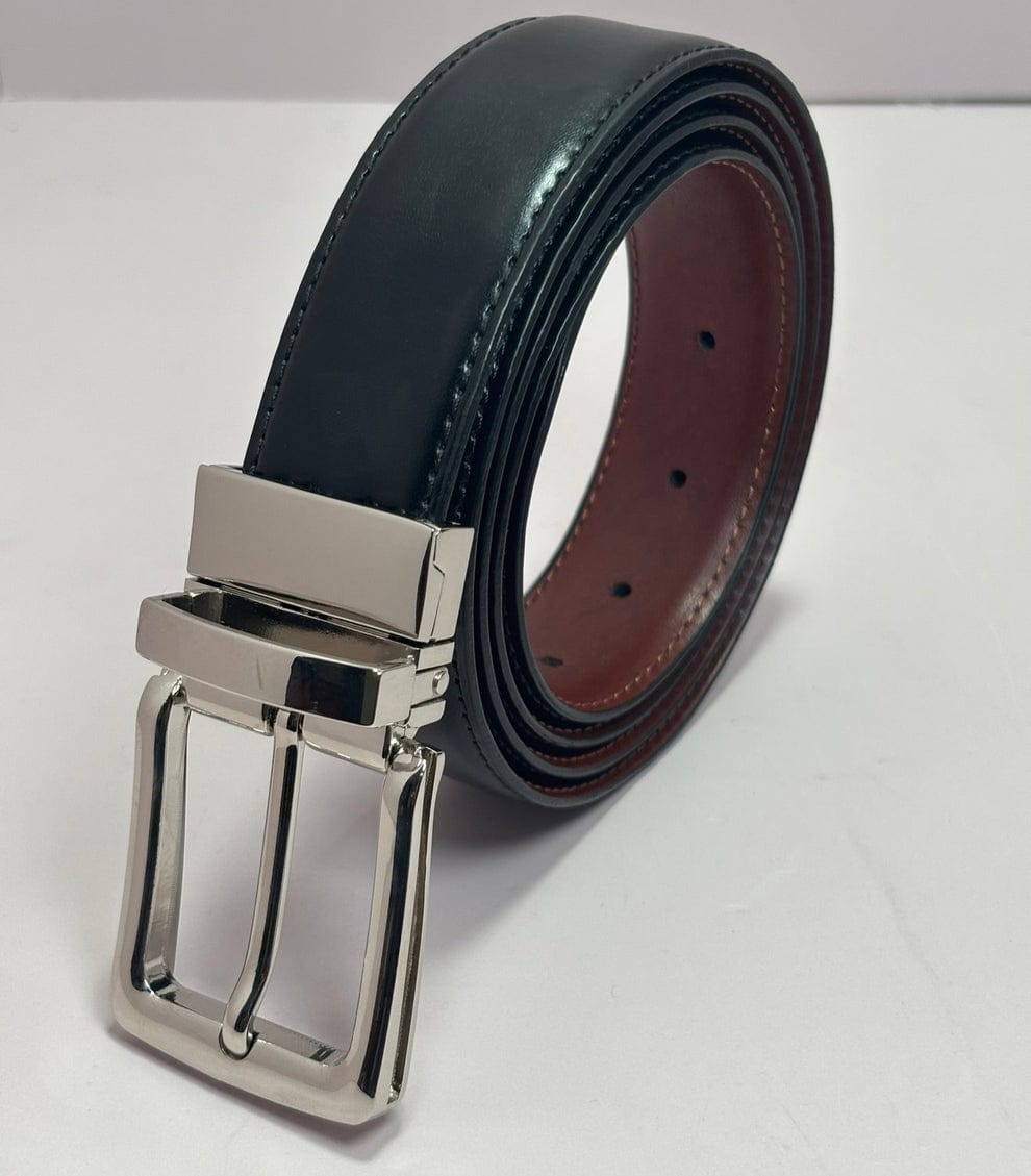 Brown & black reversible leather belt